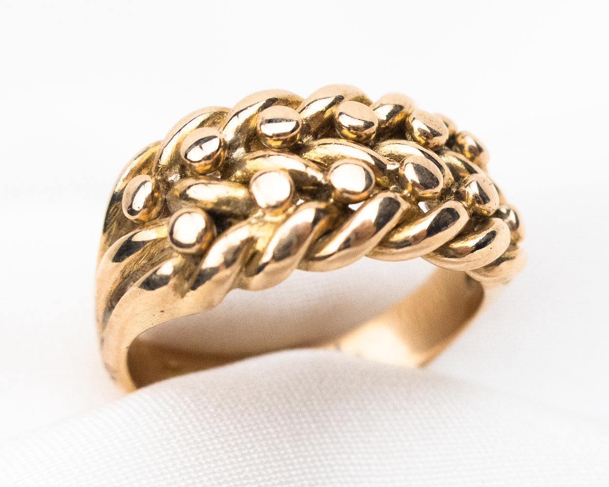 A24830 VICTORIAN GOLD BRAIDED MENS RING